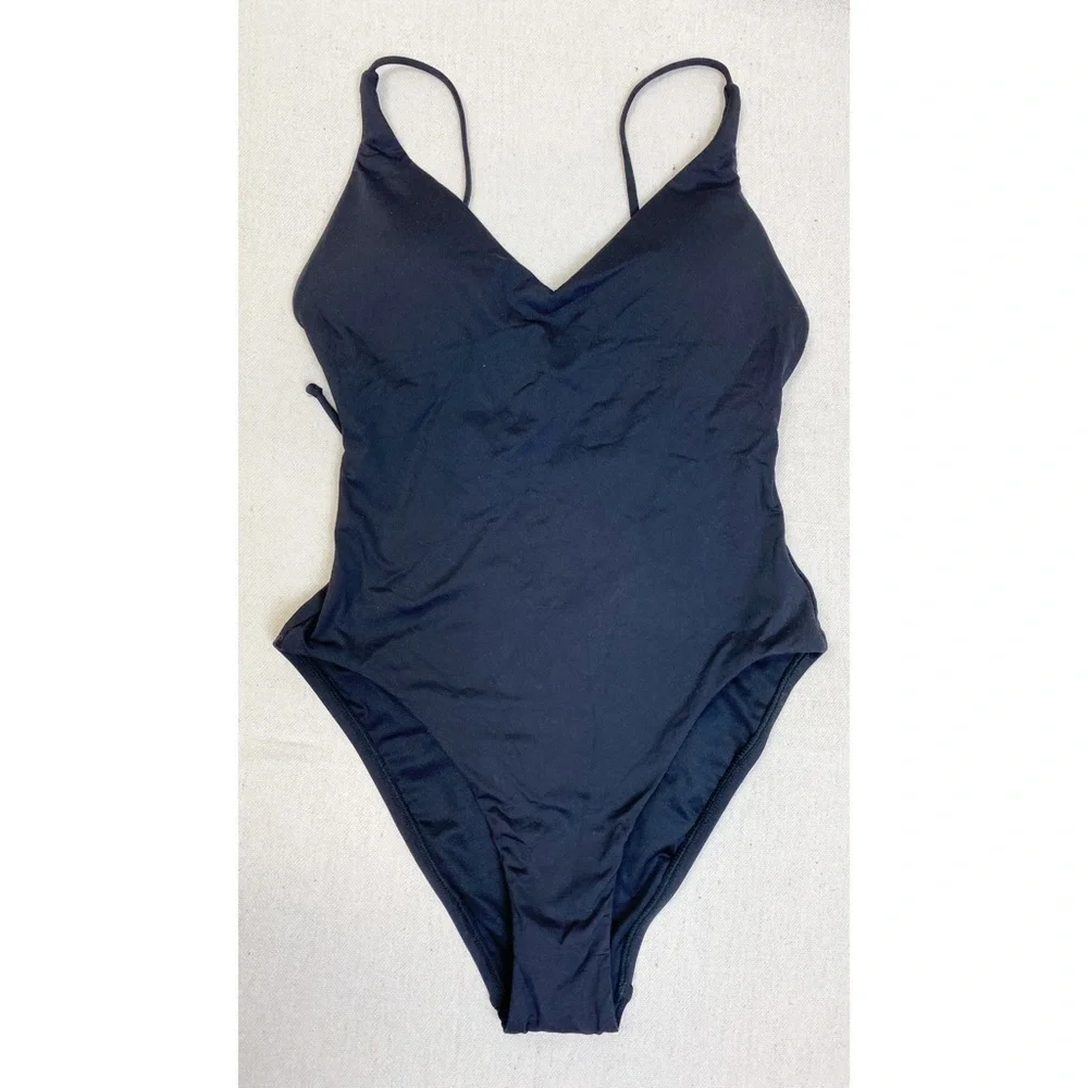 Victoria’s Secret Black one piece Swimsuit with lace up back NWOT XS